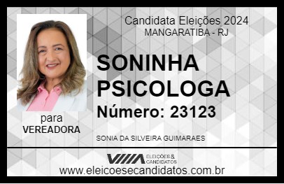 Candidato SONINHA PSICOLOGA 2024 - MANGARATIBA - Eleições