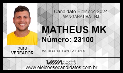 Candidato MATHEUS MK 2024 - MANGARATIBA - Eleições