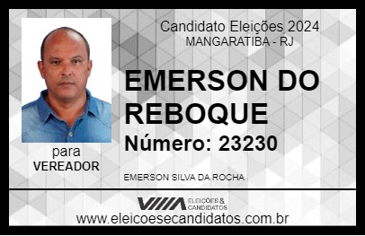 Candidato EMERSON DO REBOQUE 2024 - MANGARATIBA - Eleições