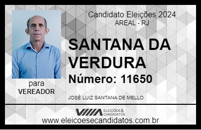 Candidato SANTANA DA VERDURA 2024 - AREAL - Eleições