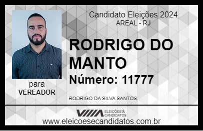 Candidato RODRIGO DO MANTO 2024 - AREAL - Eleições