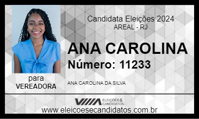 Candidato ANA CAROLINA 2024 - AREAL - Eleições