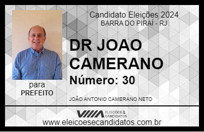 Candidato DR JOAO CAMERANO 2024 - BARRA DO PIRAÍ - Eleições