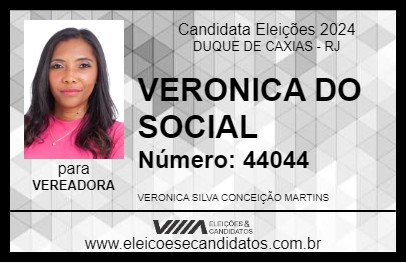 Candidato VERONICA DO SOCIAL 2024 - DUQUE DE CAXIAS - Eleições