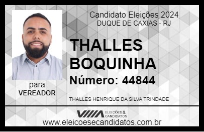 Candidato THALLES BOQUINHA 2024 - DUQUE DE CAXIAS - Eleições