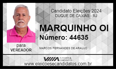 Candidato MARQUINHO OI 2024 - DUQUE DE CAXIAS - Eleições