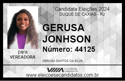 Candidato GERUSA JONHSON 2024 - DUQUE DE CAXIAS - Eleições