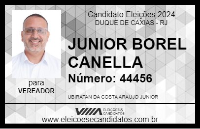 Candidato JUNIOR BOREL CANELLA 2024 - DUQUE DE CAXIAS - Eleições