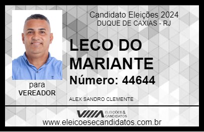 Candidato LECO DO MARIANTE 2024 - DUQUE DE CAXIAS - Eleições