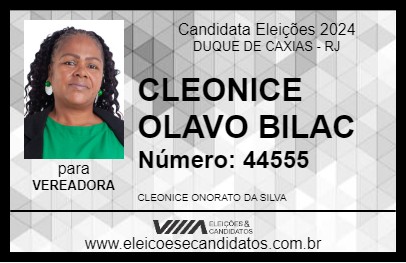 Candidato CLEONICE OLAVO BILAC 2024 - DUQUE DE CAXIAS - Eleições