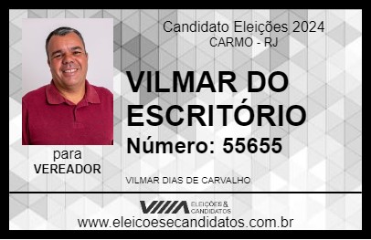 Candidato VILMAR DO ESCRITÓRIO 2024 - CARMO - Eleições