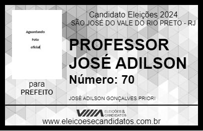 Candidato PROFESSOR JOSÉ ADILSON 2024 - SÃO JOSÉ DO VALE DO RIO PRETO - Eleições