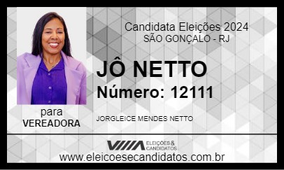 Candidato JÔ NETTO 2024 - SÃO GONÇALO - Eleições