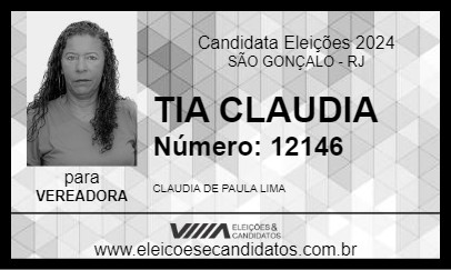 Candidato TIA CLAUDIA 2024 - SÃO GONÇALO - Eleições