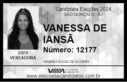 Candidato VANESSA DE IANSÃ 2024 - SÃO GONÇALO - Eleições