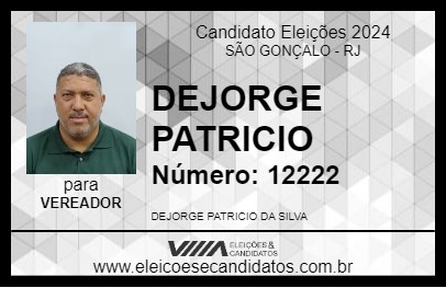 Candidato DEJORGE PATRICIO 2024 - SÃO GONÇALO - Eleições