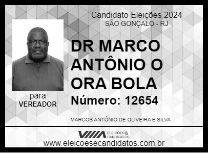 Candidato DR MARCO ANTÔNIO O ORA BOLA 2024 - SÃO GONÇALO - Eleições