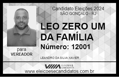 Candidato LEO ZERO UM DA FAMÍLIA 2024 - SÃO GONÇALO - Eleições