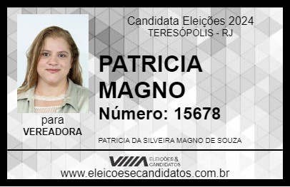 Candidato PATRICIA MAGNO 2024 - TERESÓPOLIS - Eleições