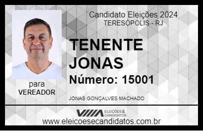 Candidato TENENTE JONAS 2024 - TERESÓPOLIS - Eleições