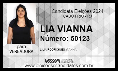 Candidato LIA VIANNA 2024 - CABO FRIO - Eleições