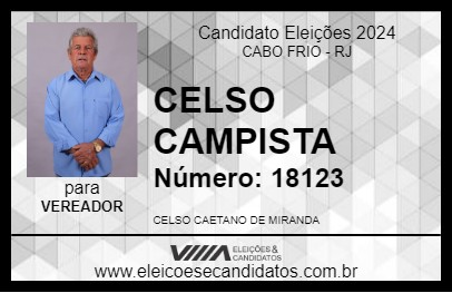 Candidato CELSO CAMPISTA 2024 - CABO FRIO - Eleições