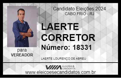 Candidato LAERTE CORRETOR 2024 - CABO FRIO - Eleições