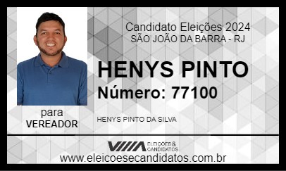 Candidato HENYS PINTO 2024 - SÃO JOÃO DA BARRA - Eleições