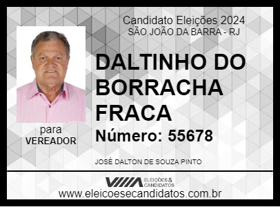 Candidato DALTINHO DO BORRACHA FRACA 2024 - SÃO JOÃO DA BARRA - Eleições