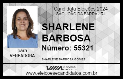 Candidato SHARLENE BARBOSA 2024 - SÃO JOÃO DA BARRA - Eleições