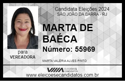 Candidato MARTA DE BAÉCA 2024 - SÃO JOÃO DA BARRA - Eleições