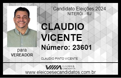 Candidato CLAUDIO VICENTE 2024 - NITERÓI - Eleições