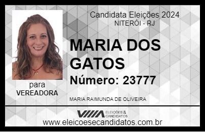 Candidato MARIA DOS GATOS 2024 - NITERÓI - Eleições