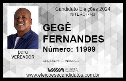 Candidato GEGÊ FERNANDES 2024 - NITERÓI - Eleições