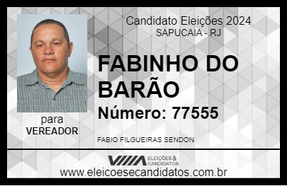 Candidato FABINHO DO BARÃO 2024 - SAPUCAIA - Eleições