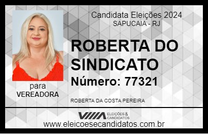 Candidato ROBERTA DO SINDICATO 2024 - SAPUCAIA - Eleições