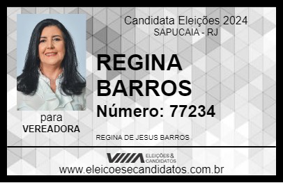 Candidato REGINA BARROS 2024 - SAPUCAIA - Eleições