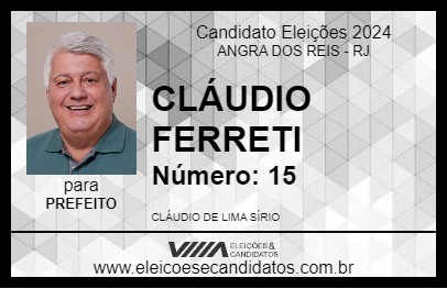 Candidato CLÁUDIO FERRETI 2024 - ANGRA DOS REIS - Eleições