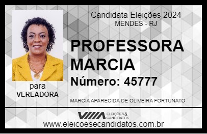 Candidato PROFESSORA MARCIA 2024 - MENDES - Eleições