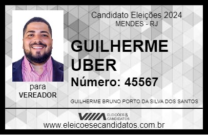 Candidato GUILHERME UBER 2024 - MENDES - Eleições