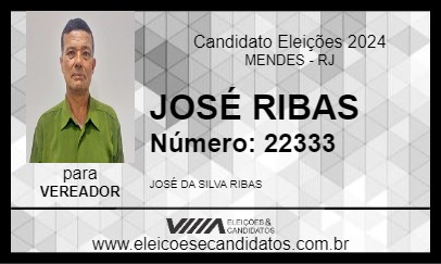 Candidato JOSÉ RIBAS 2024 - MENDES - Eleições