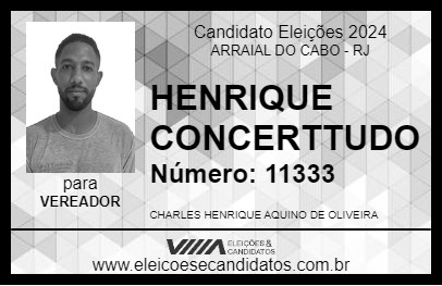 Candidato HENRIQUE CONCERTTUDO 2024 - ARRAIAL DO CABO - Eleições