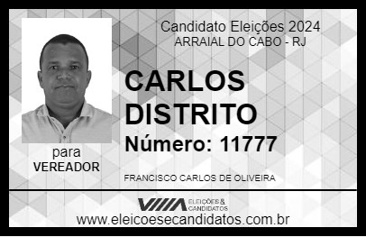 Candidato CARLOS DISTRITO 2024 - ARRAIAL DO CABO - Eleições