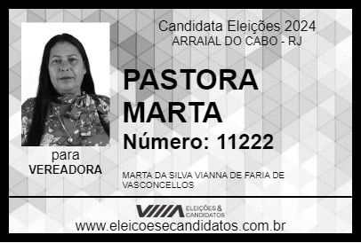 Candidato PASTORA MARTA 2024 - ARRAIAL DO CABO - Eleições