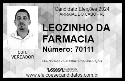 Candidato LEOZINHO DA FARMACIA 2024 - ARRAIAL DO CABO - Eleições