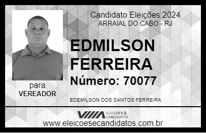 Candidato EDMILSON FERREIRA 2024 - ARRAIAL DO CABO - Eleições