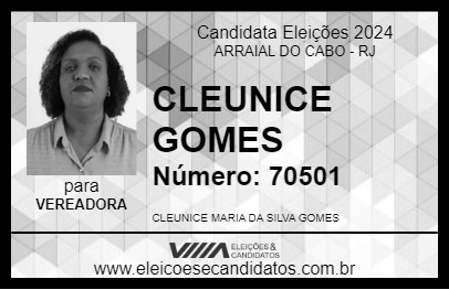 Candidato CLEUNICE GOMES 2024 - ARRAIAL DO CABO - Eleições