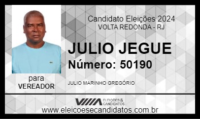 Candidato JULIO JEGUE 2024 - VOLTA REDONDA - Eleições