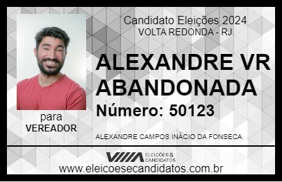 Candidato ALEXANDRE VR ABANDONADA 2024 - VOLTA REDONDA - Eleições