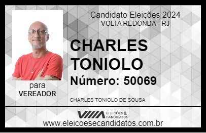 Candidato CHARLES TONIOLO 2024 - VOLTA REDONDA - Eleições